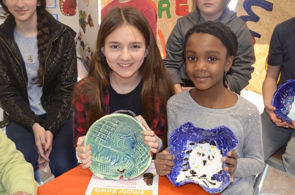 Tuckahoe students made bowls and spoons for an upcoming fundraiser to raise awareness that there are hungry people in the community. BY ERIN MCKINLEY
