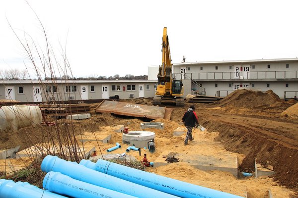 Work has been proceeding apace in recent weeks on the Surf Lodge's new septic system. KRYIL BROMLEY