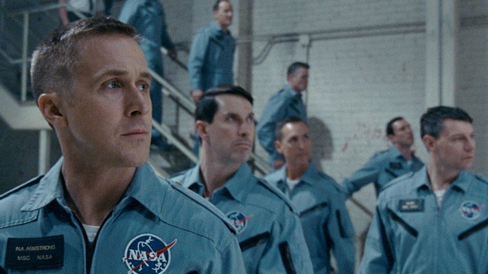 Ryan Gosling, left, in "First Man," set to be screened at the 2018 Hamptons International Film Festival. COURTESY FRANK PR