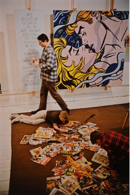 "Roy Lichtenstein with sons David and Mitchell" by Dan Budnik. DAN BUDNIK