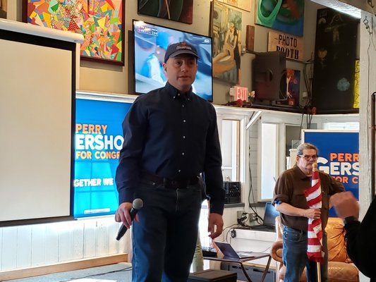 Perry Gershon announced his intention to run again to represent the 1st Congressional District in Brookhaven on Saturday. GREG WEHNER