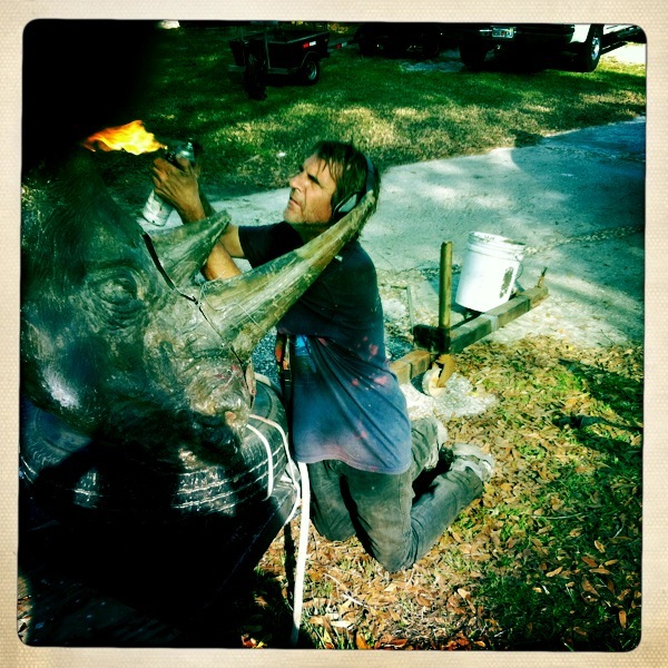 Dalton Portella shot a rhinoceros sculpture by Davis Murphy in Montauk last month. DALTON PORTELLA
