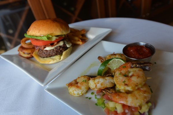 The Blackwell Burger and the Grilled Summer Citrus Shrimp at Blackwells Pub. ALEX GOETZFRIED