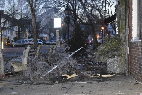 Debris on Sag Main Street, Friday. JEN NEWMAN
