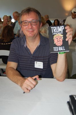 Ted Rall and his graphic biography "Trump." BRENDAN J. O'REILLY