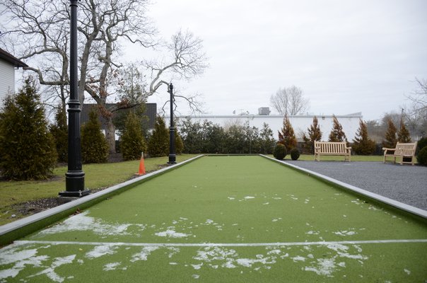 The new Glovers Park in Westhampton Beach, which should open some time in the Spring, will feature a bocce ball court. GREG WEHNER