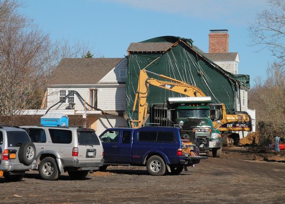Construction at Alec Baldwin's house on Town Lane in Amagansett. KYRIL BROMLEY