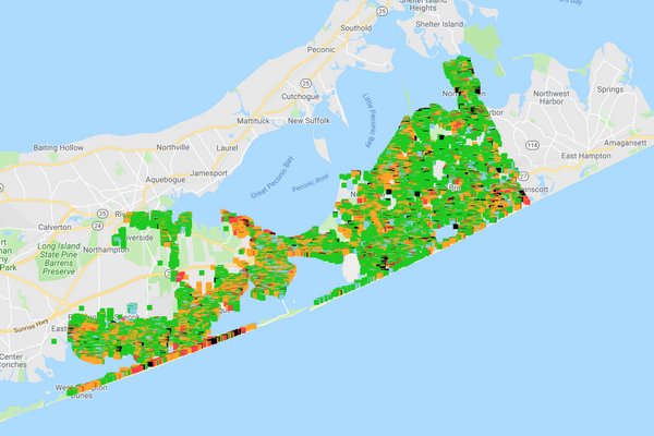 Map Of Southampton Town Interactive Map Shows Changes In Assessments Of All Residential Properties  In Southampton Town - 27 East