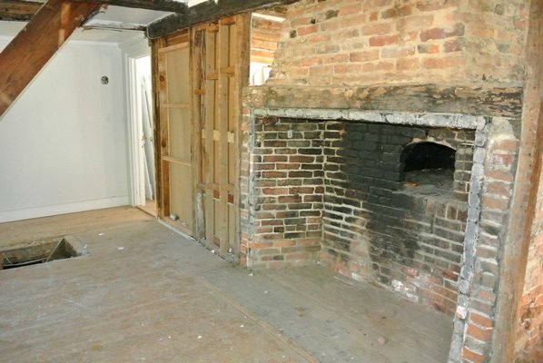 The central fireplace of the home.