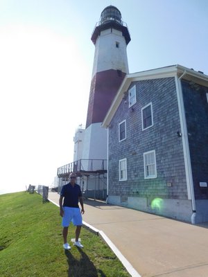 Nick Racanelli, a member of the Montauk Lighthouse Committee, is spearheading the fundraising efforts to raise $1.1 million to restore cracks, metalwork, glass and paint on the lighthouse.  ELIZABETH VESPE
