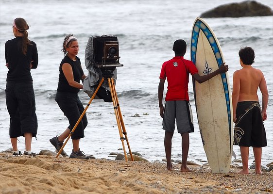 Joni Sternbach shooting on location. MICHAEL ROVNYAK