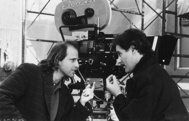 Director Michael Hoffman, left, with actor Kevin Kline on the set of 