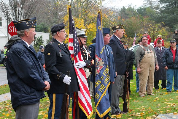 The annual East Hampton Village Veterans Day Parade took place in a steady rain on Wednesday. KYRIL BROMLEY