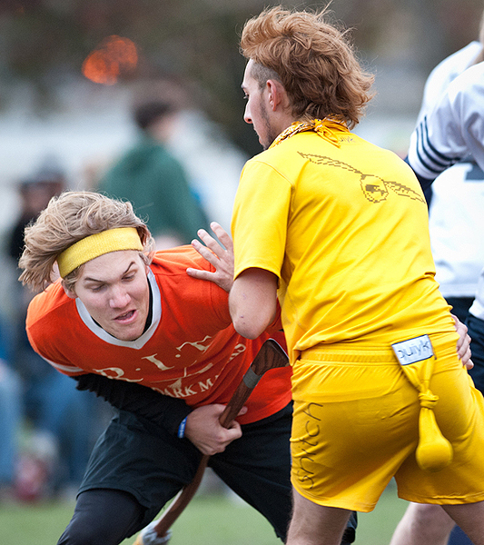 Players battle during a game of Quidditch. Photo by Jonathan Sanger.