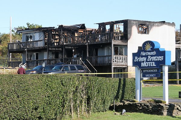 A fire damaged one of the buildings at the Hartman’s Briney Breezes Motel on Friday morning. KYRIL BROMLEY