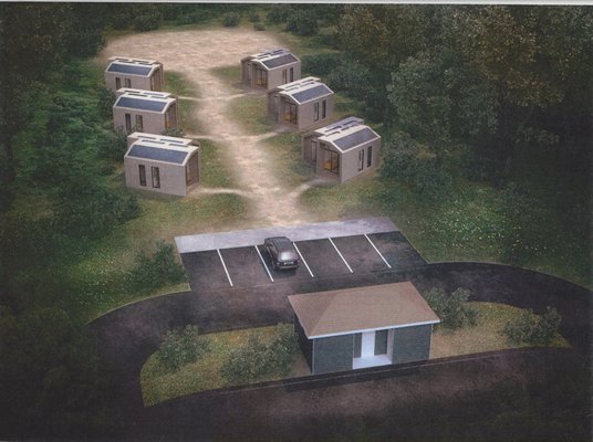 A rendering of what the pilot seasonal housing project in Montauk could look like.