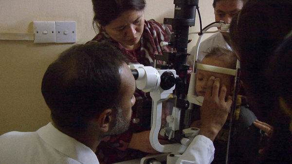 Dr. Kedhar during post-op examination.

