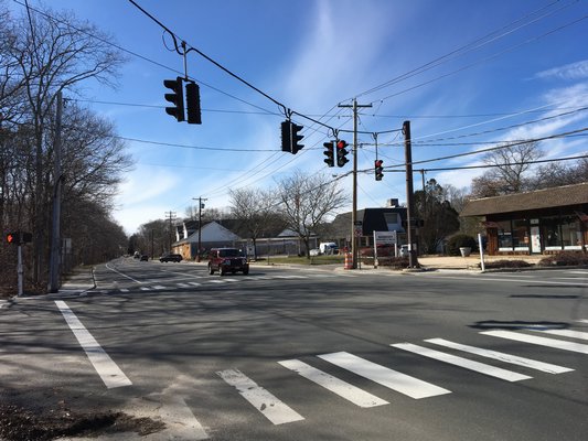 The East Hampton Town Board has proposed a building moratorium for the Wainscott business corridor. LAURA WEIR