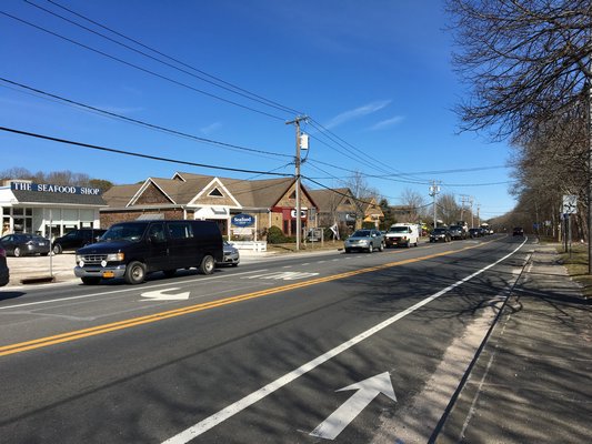 The East Hampton Town Board has proposed a building moratorium for the Wainscott business corridor. LAURA WEIR