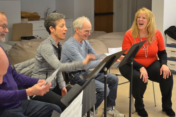 Vocalist Valerie diLorenzo leads the Sing Out Loud therapeutic choral workshop on Wednesday