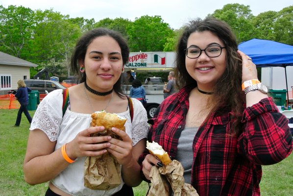 Gabby Aleixo and Cayla Plume at the FRNCA Food Truck Festival on Saturday.