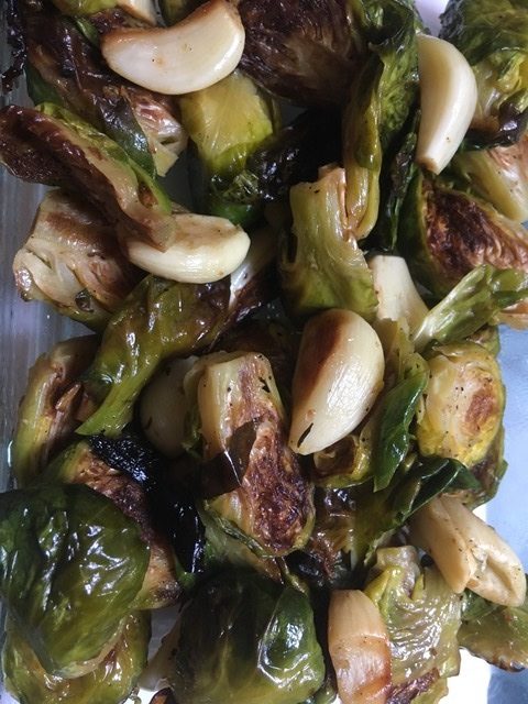 Roasted Brussels Sprouts and Garlic