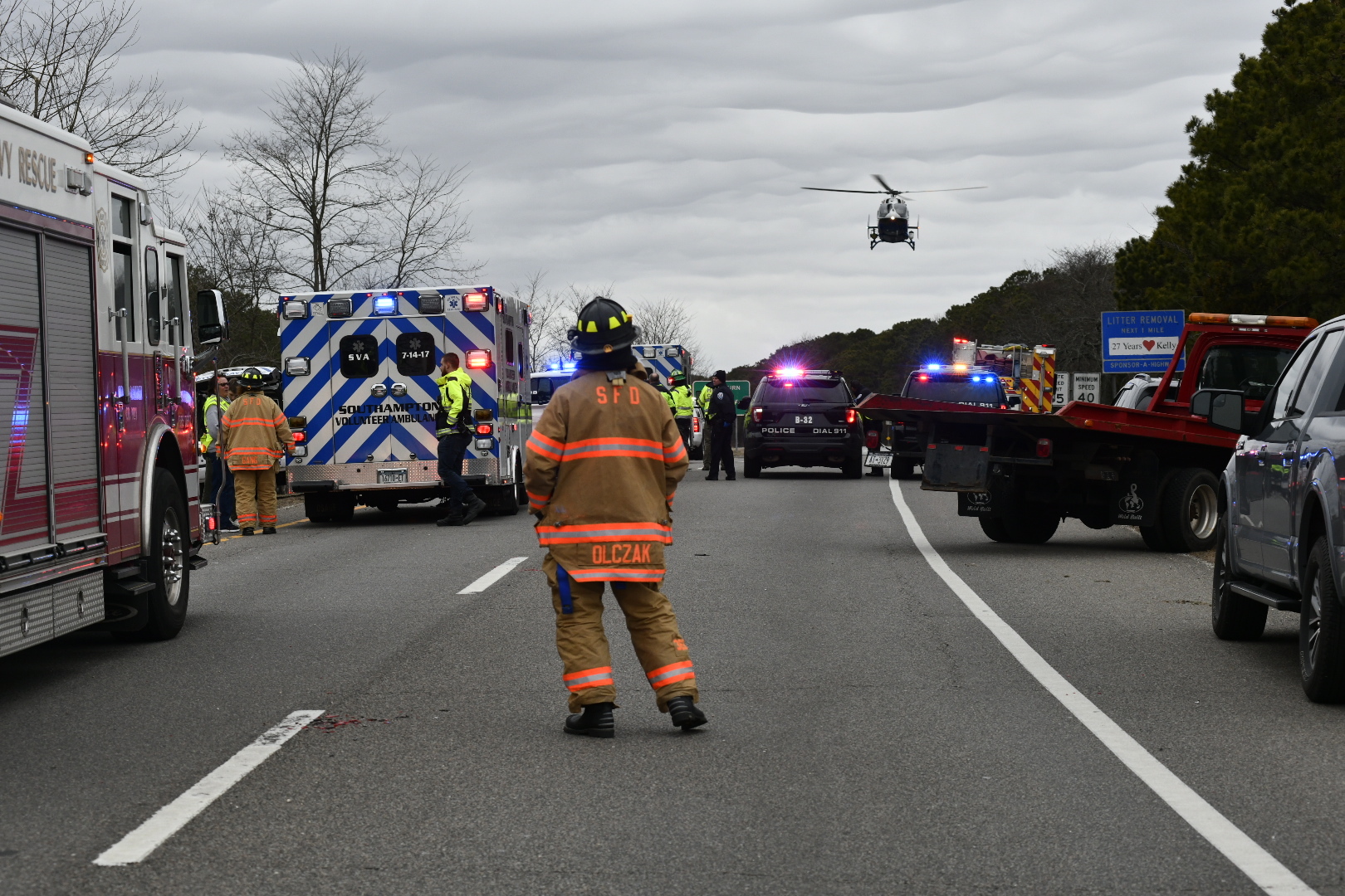Two People Airlifted To Stony Brook Following Sunrise Highway Accident