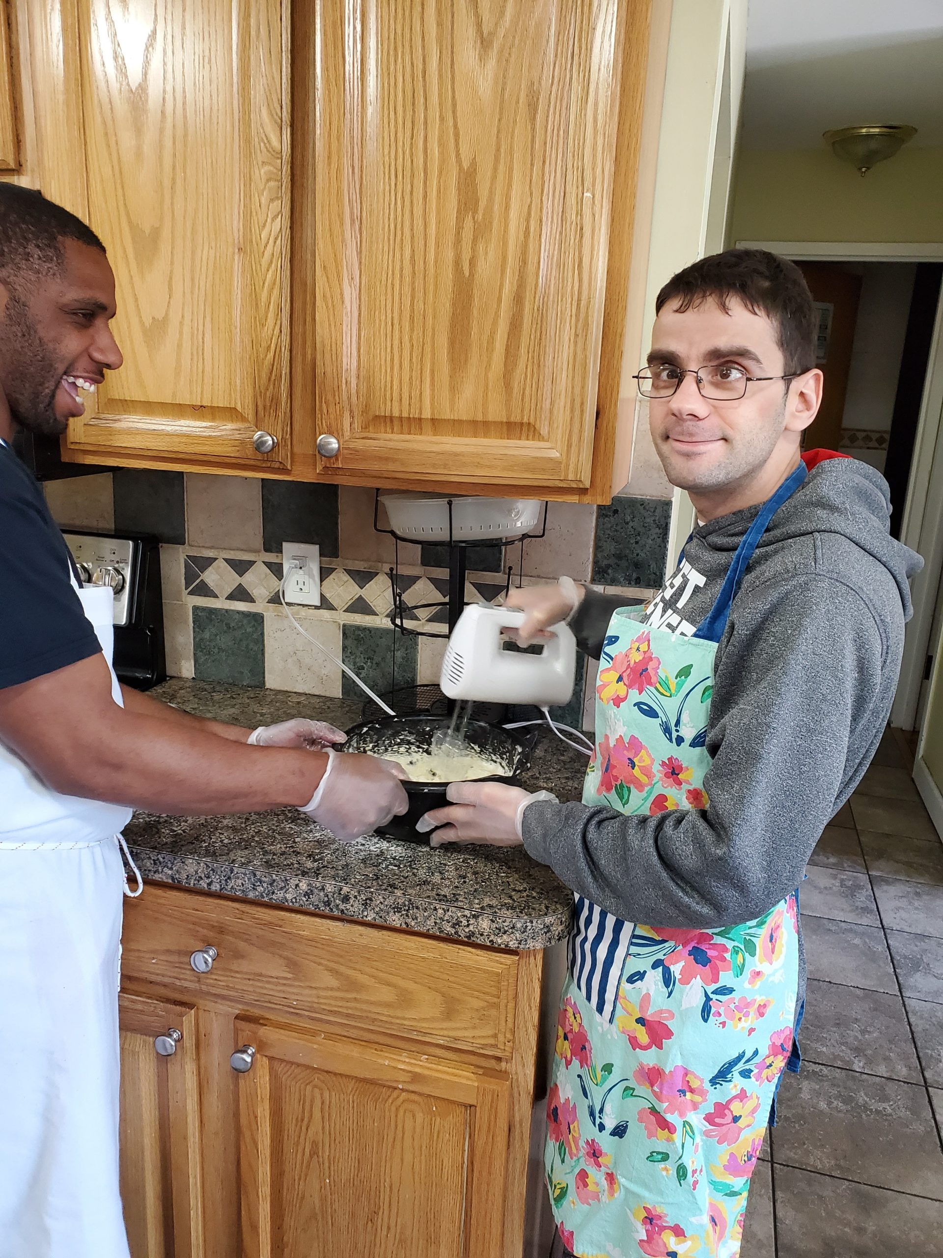Residents of an East End Disabilities Associates group home made the best of their confinement recently by making cupcakes. 
