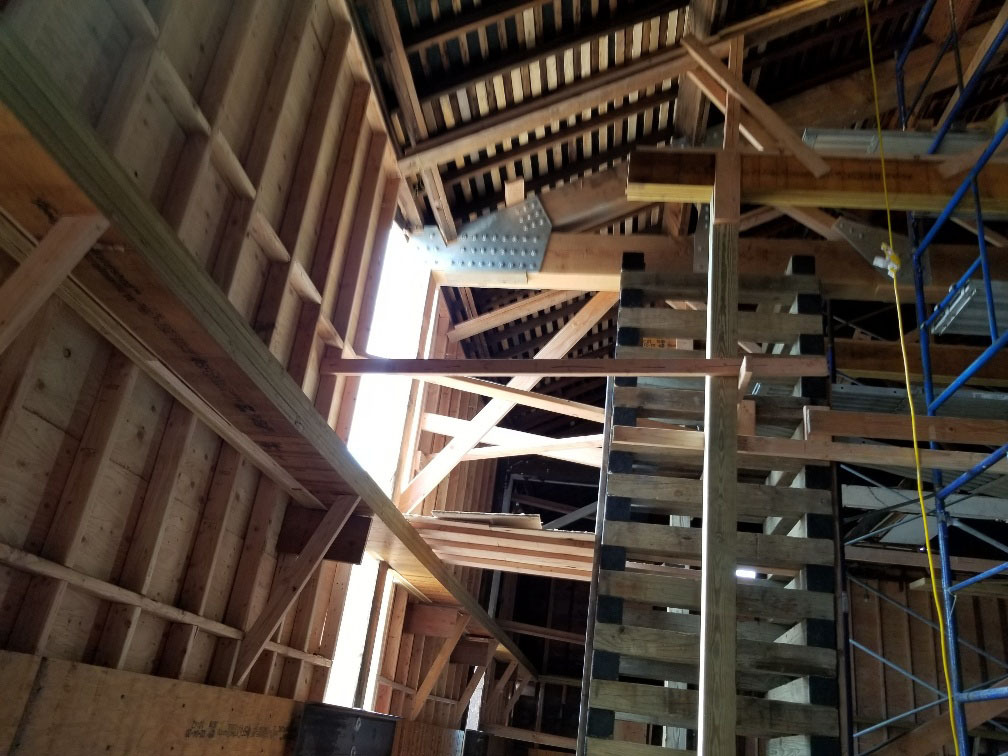 Tupper Boathouse at Conscience Point in North Sea is currently undergoing a major restoration. The lift and structural stabilization are part of a $1.29 million project.       COURTESY SOUTHAMPTON TOWN