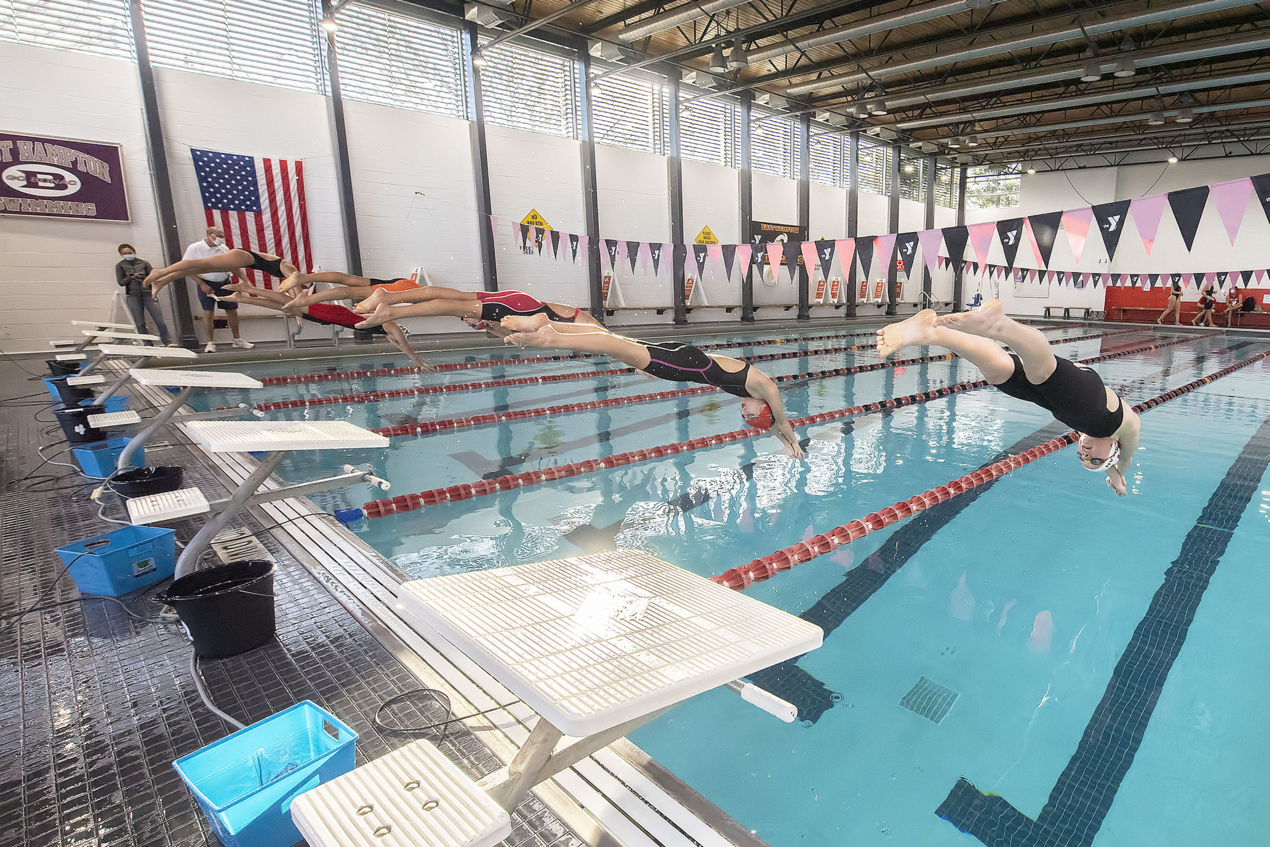 Hurricanes Swimmers Take on Huntington in First Home Meet of the Year