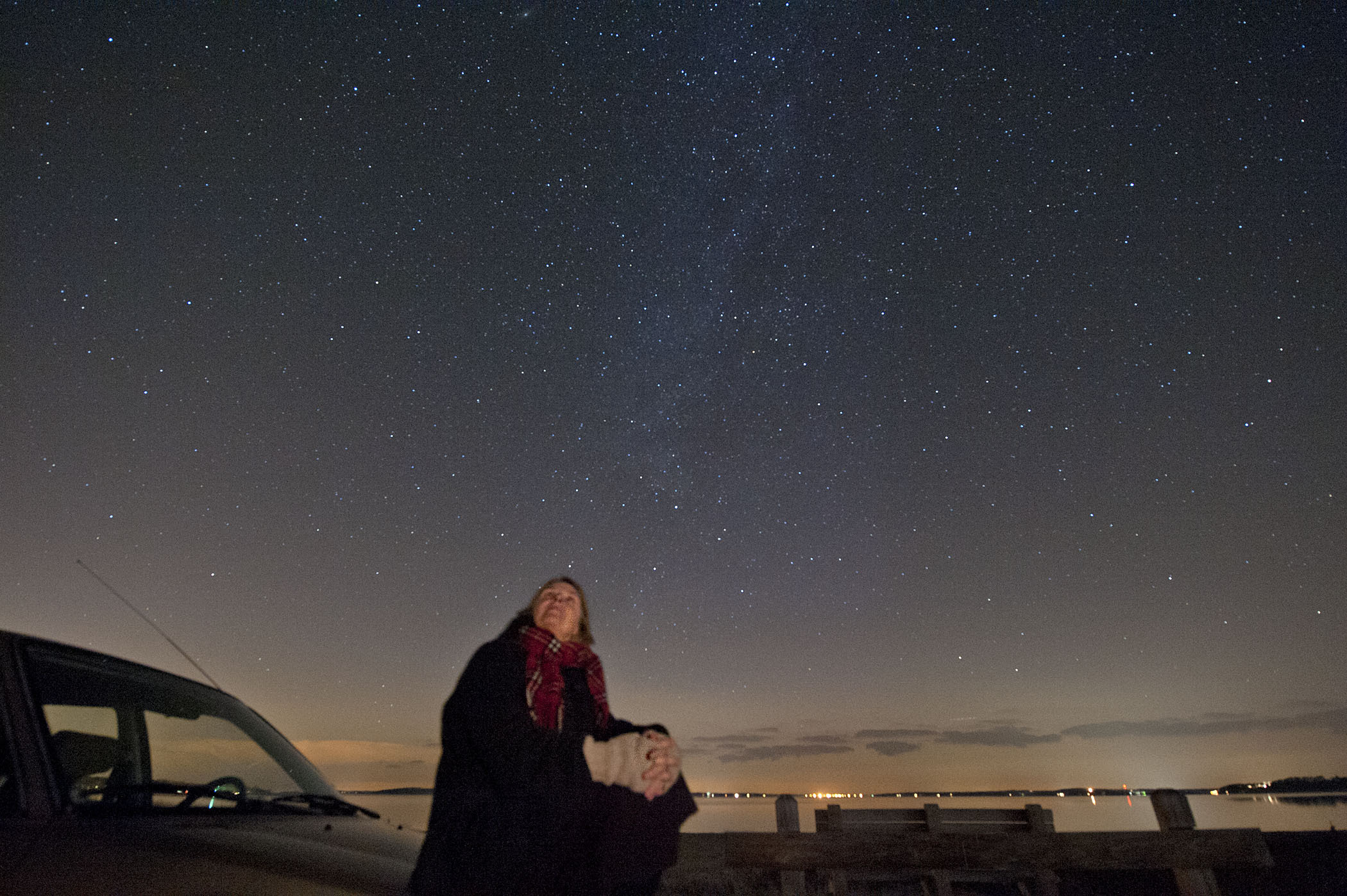 Kate Plumb studying the heavens back in December 2012.