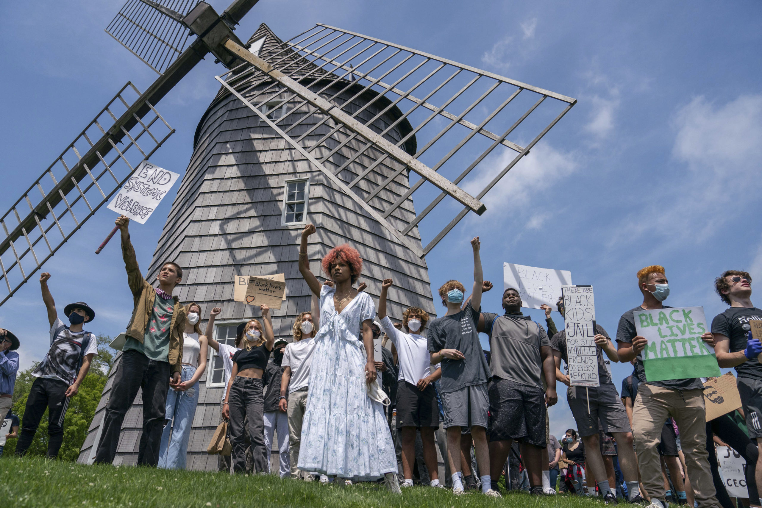 The Black Lives Matter protest at Hook Mill in East Hampton in June of 2020.     BEN PARKER