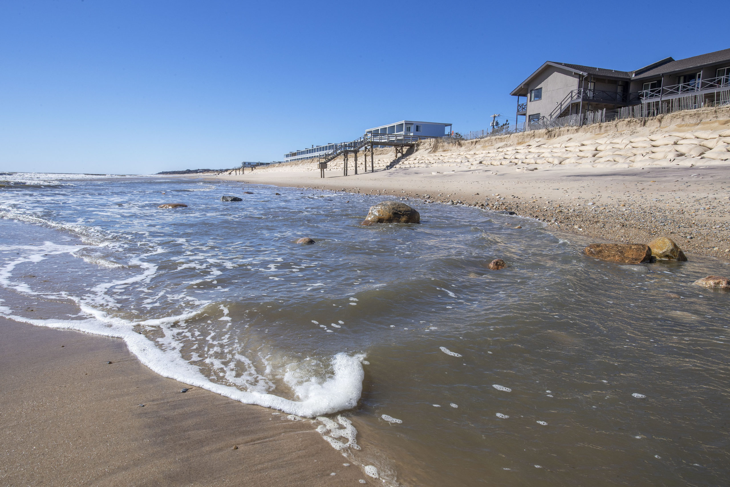 Beach erosion in Montauk, photographed on March 2.    MICHAEL HELLER