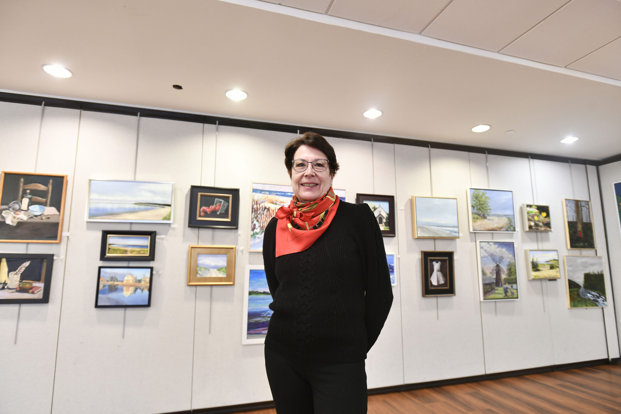 Kirsten Lonnie, executive director of the Southampton Cultural Center in the gallery.   DANA SHAW