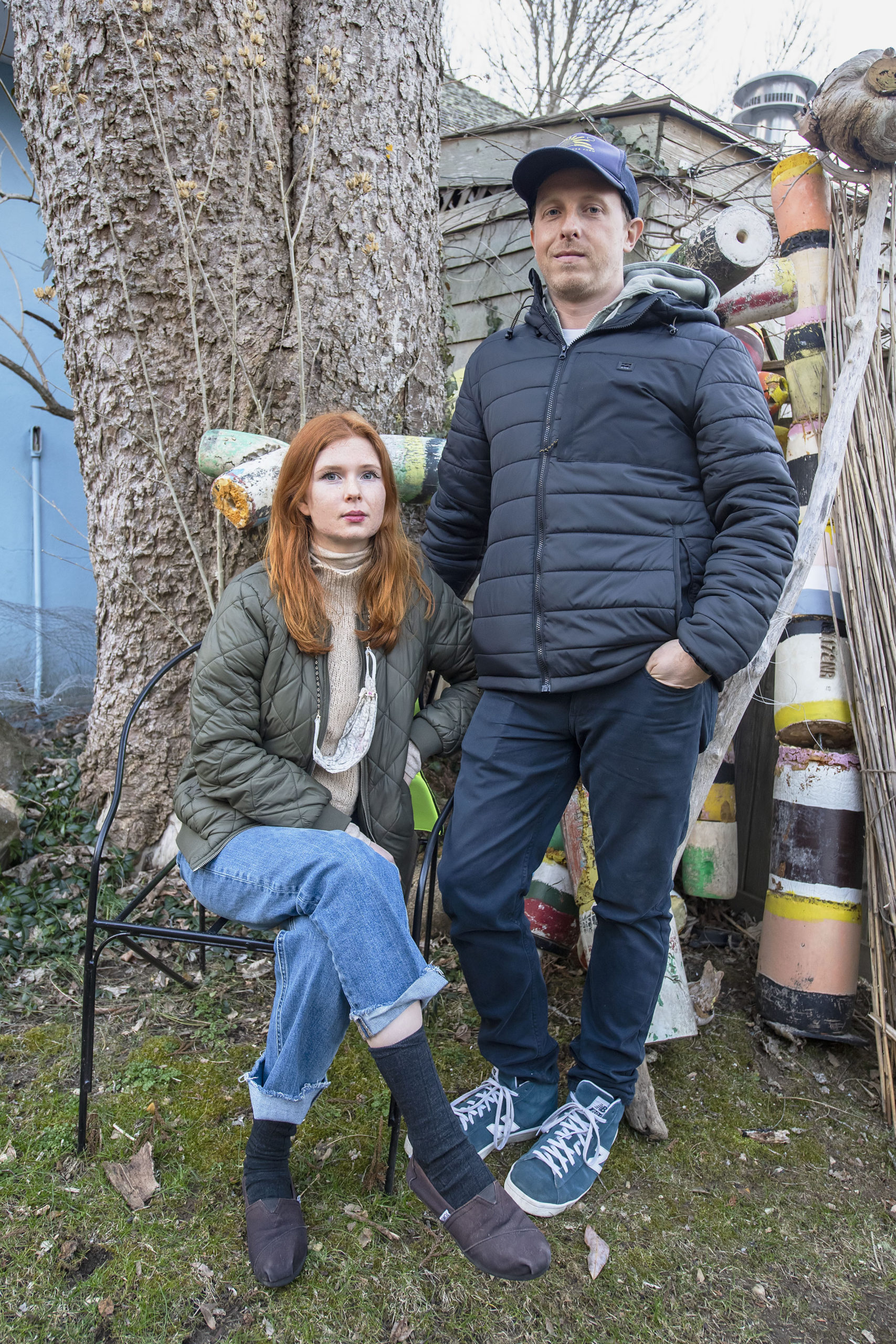 Scott Bluedorn and his fiancée, Rowan Hausman, at their winter rental in East Hampton.