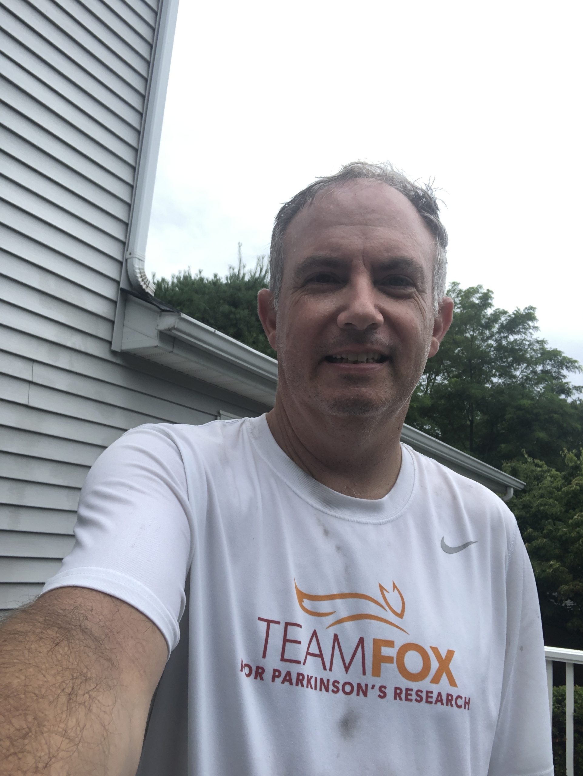 Bret Parker on July 31, 2020, after completing the last 31-mile bike ride of the Calendar Club challenge, totaling 496 miles that month.