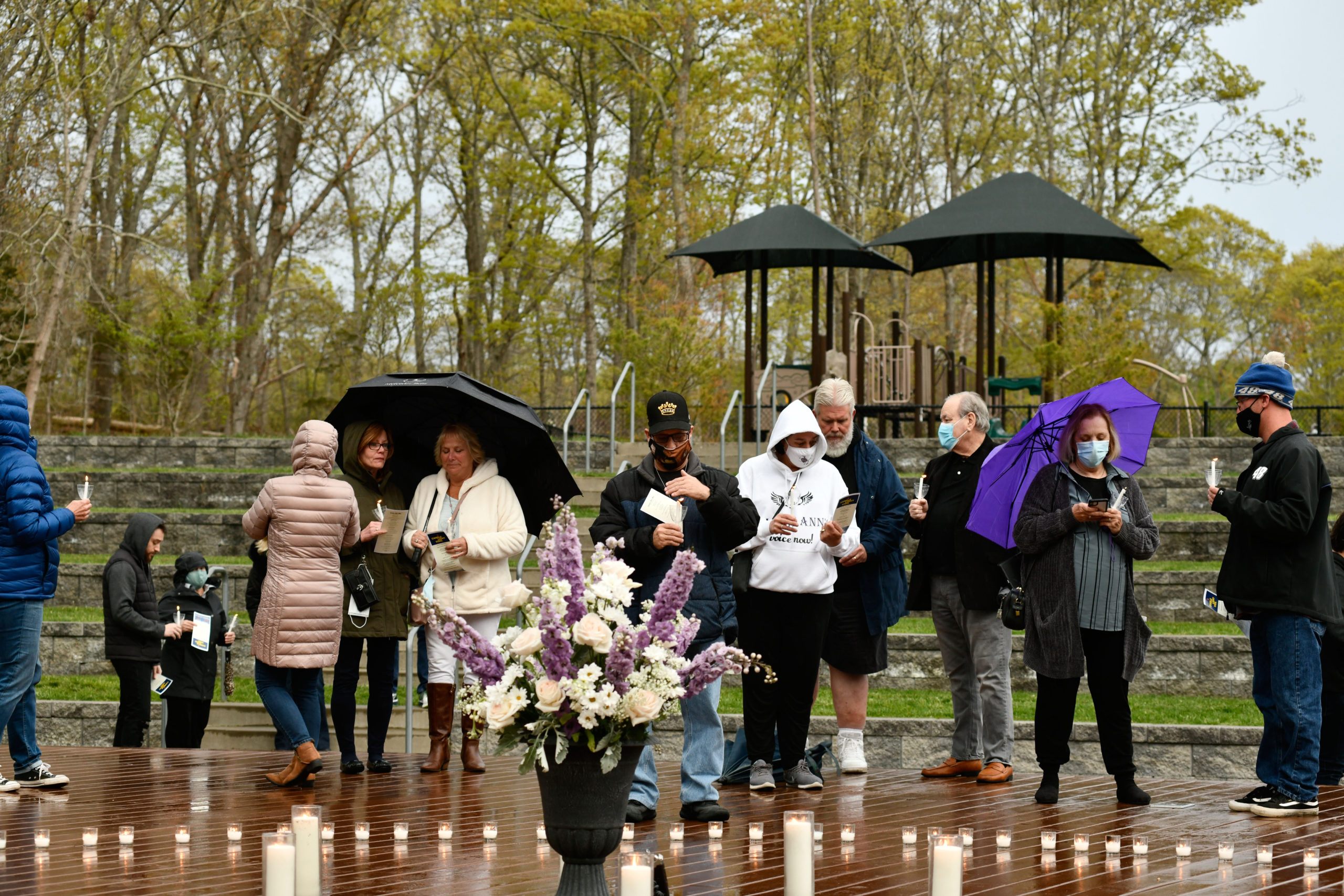 A Candle Light Vigil for those lost to addiction was held on Saturday evening in Good Ground Park in Hampton Bays. The event was sponsored the Southampton Town Addiction and Recovery Committee.  DANA SHAW