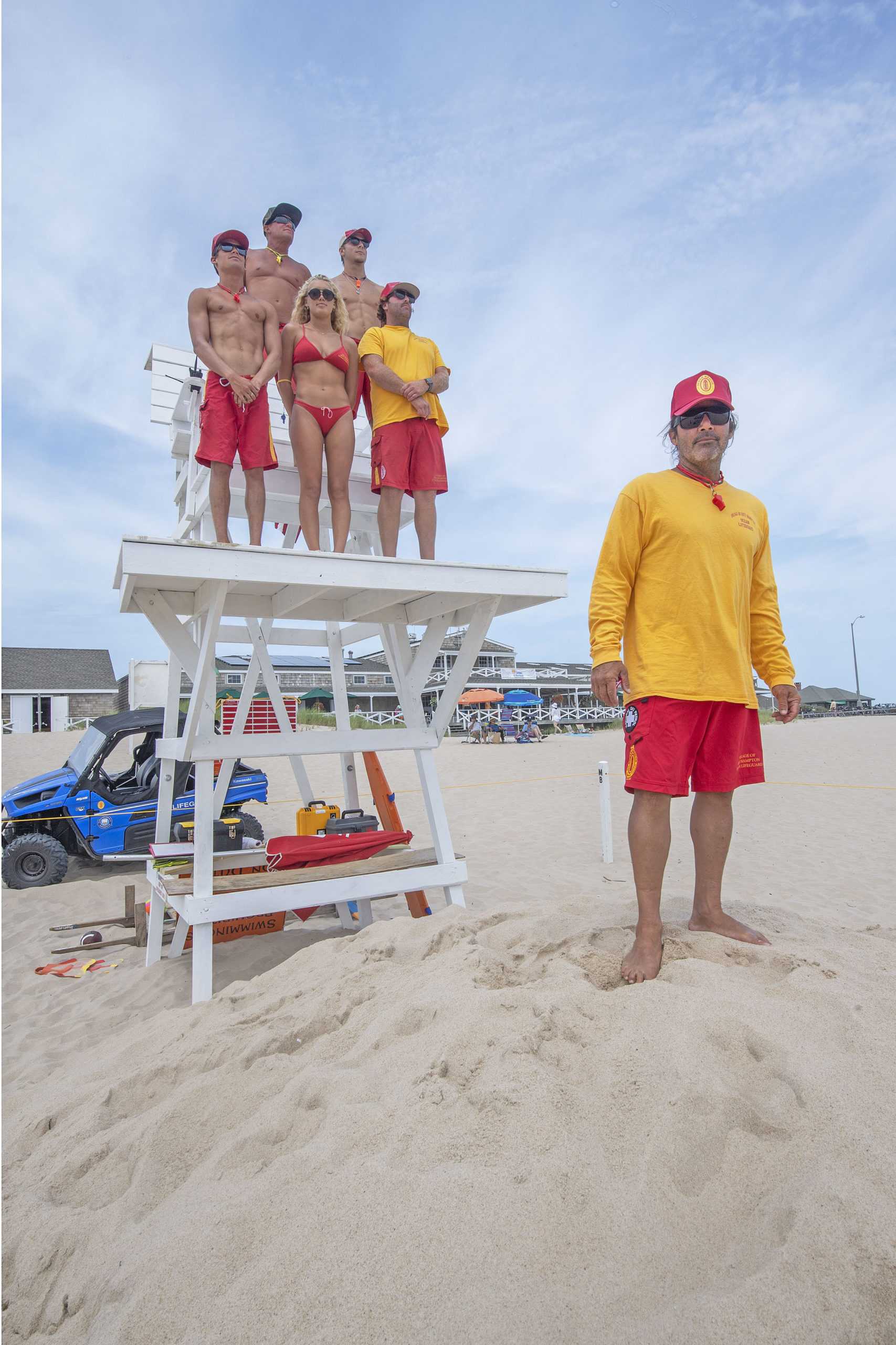 East Hampton Village Ocean Rescue's chief lifeguard, Jimmy Minardi, and his crew at the new 