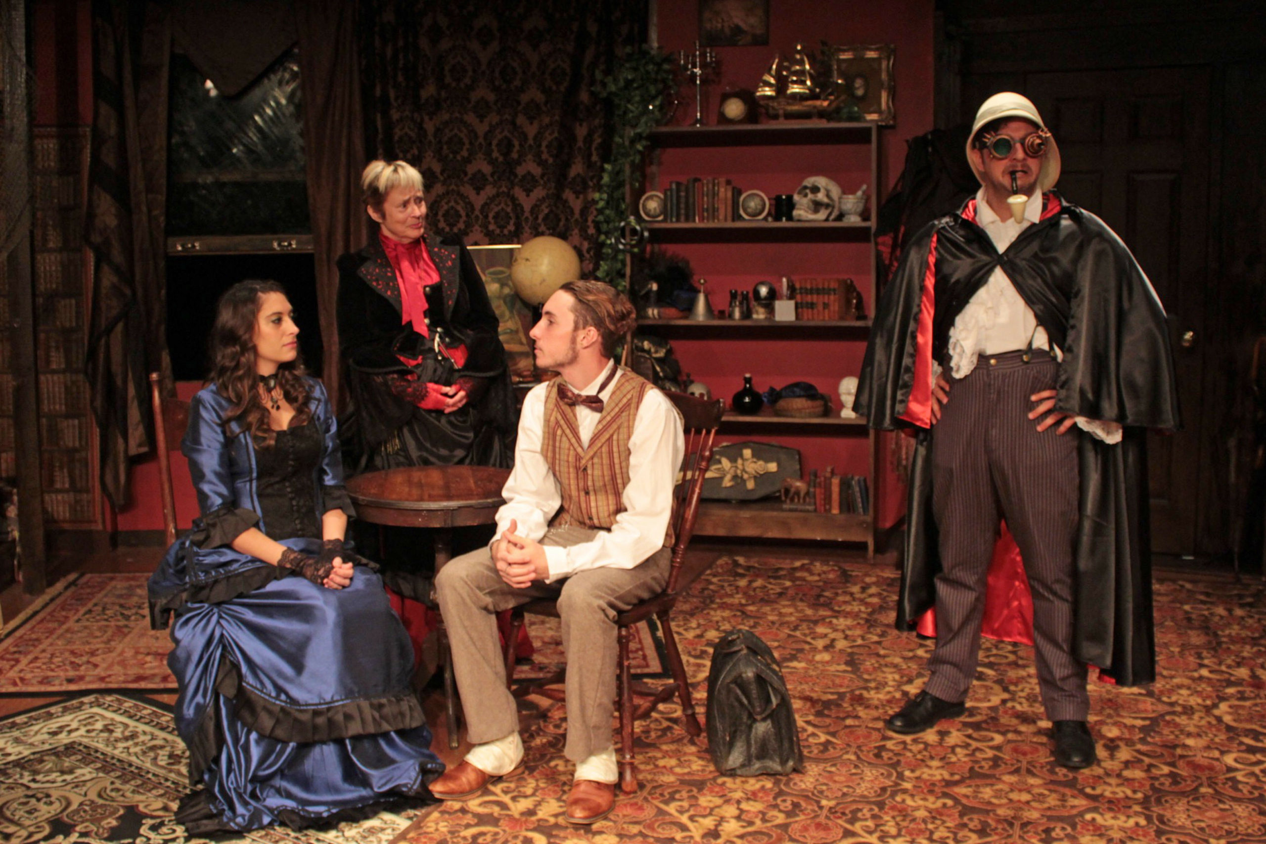 Alyssa Kelly, Bonnie Grice, Lance Schroeder and Tom Rosante in “Sherlock’s Secret Life” at SCC.