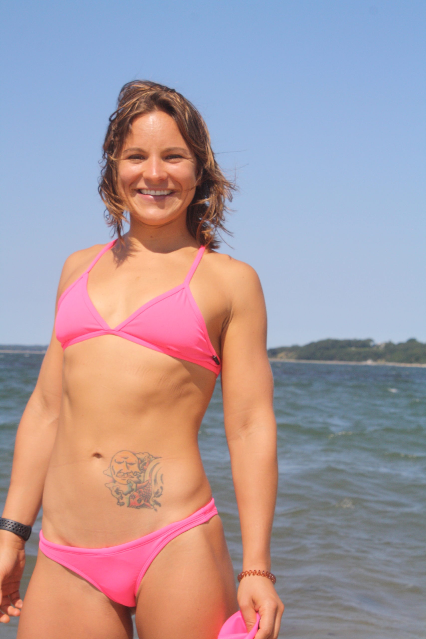 Taylor Diepold recently swam around North Haven.      CAILIN RILEY|Taylor Diepold is said to be the first female to ever swim around North Haven.|