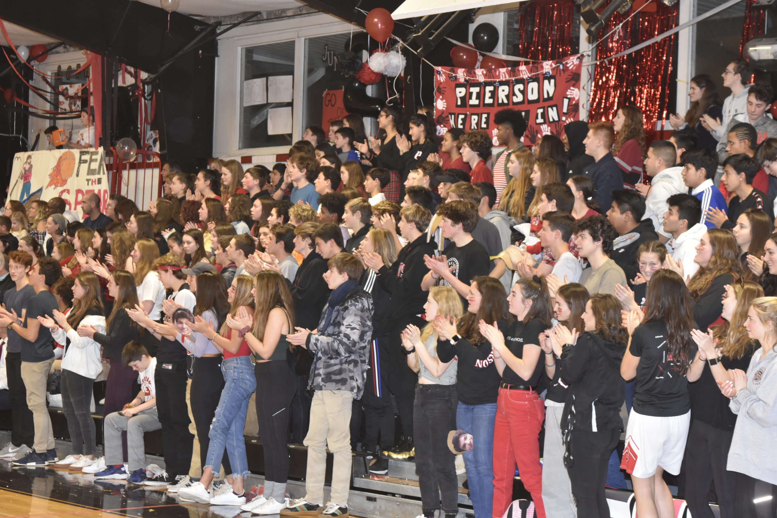 Pierson fans fill the stands during Spirit Night 2019.