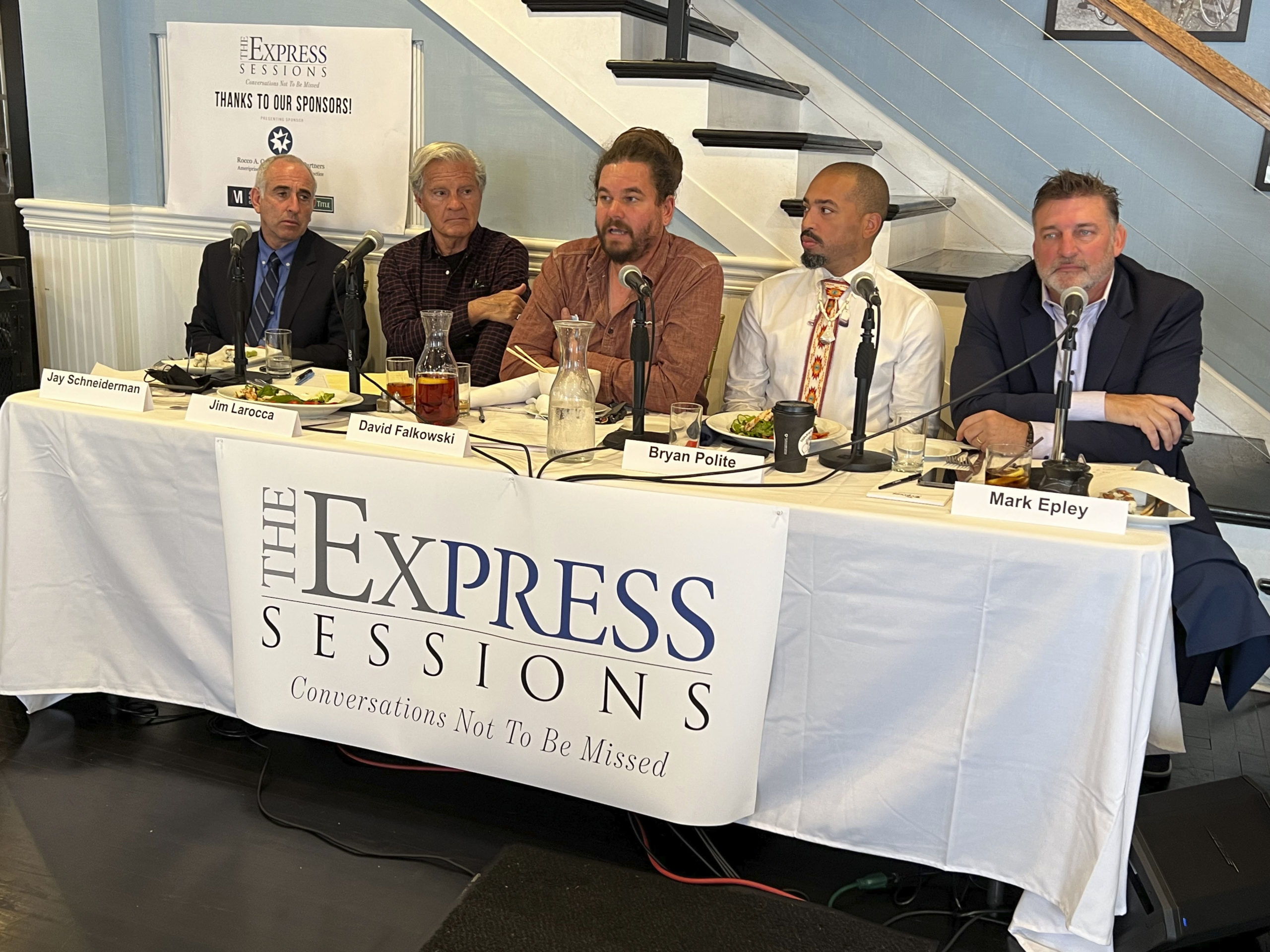 Jay Schneiderman, Jim Larocca, Dave Falkowski, Bryan Polite and Mark Epley made up the panel for the latest Express Session.  DANA SHAW