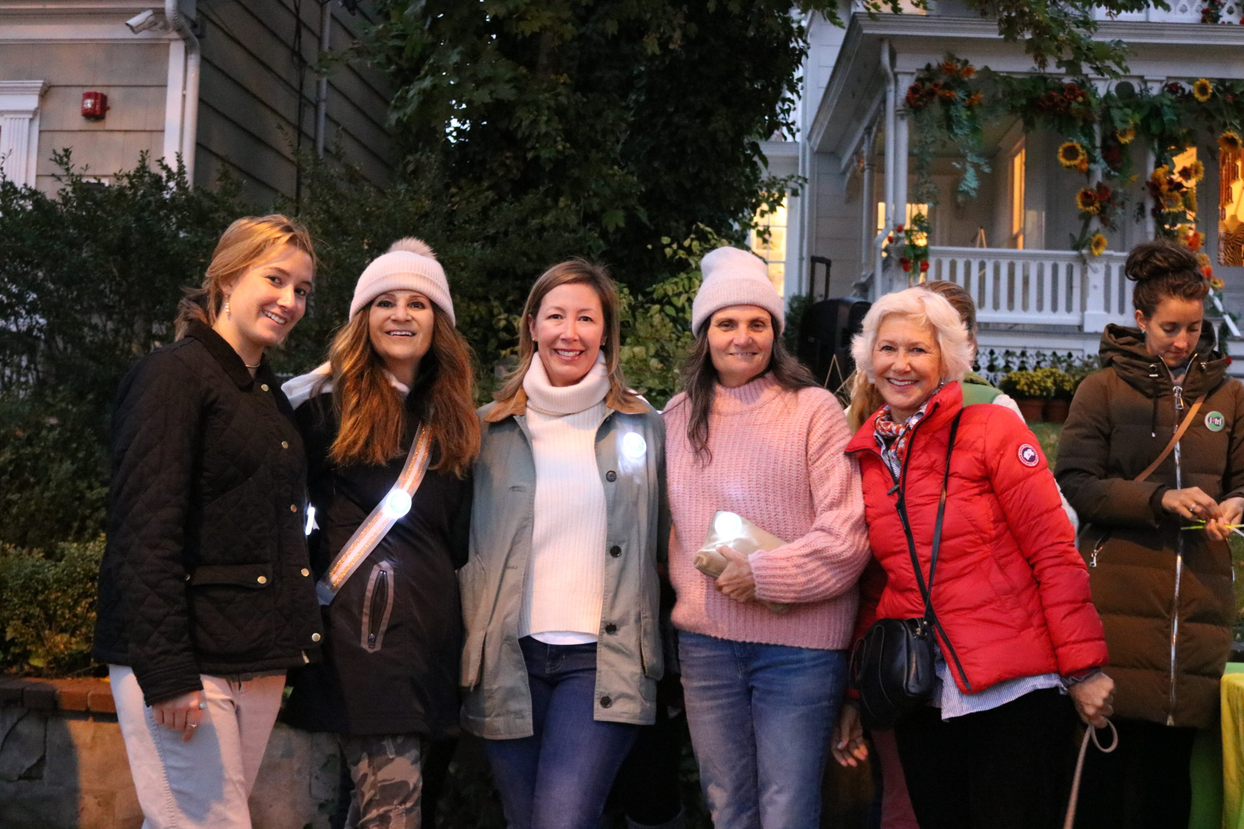 From left, Maddy Brown, Lynn Blumenfeld, Rose Brown, Michele Musnicki and Judi Caron were among the participants in Light the Night.