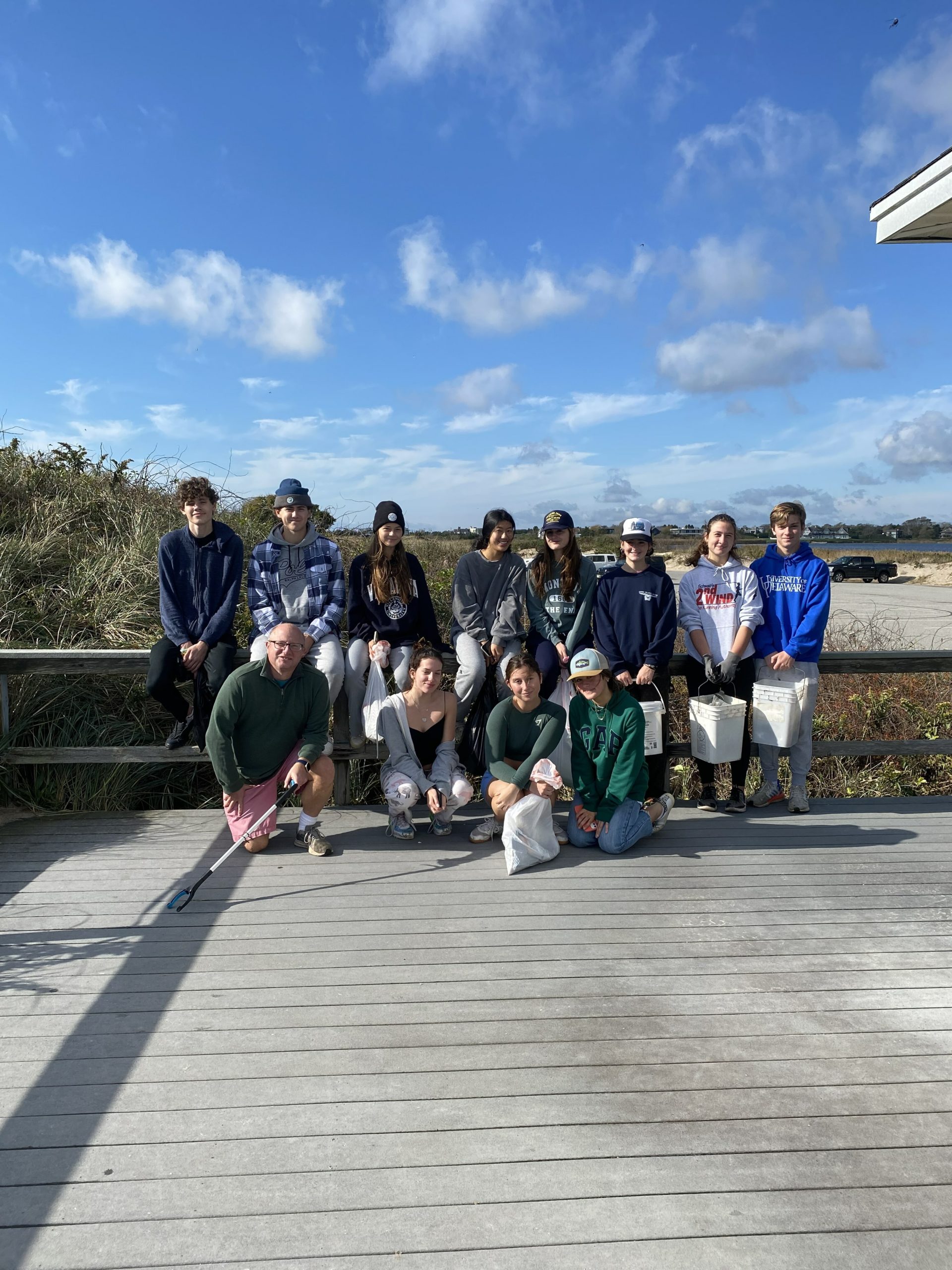 The Pierson High School Environmental Club met the morning of October 30 to clean up Sagg Main Beach. With buckets and bags in tow, the students were eager to work together to make the community environment safe and clean for everyone.