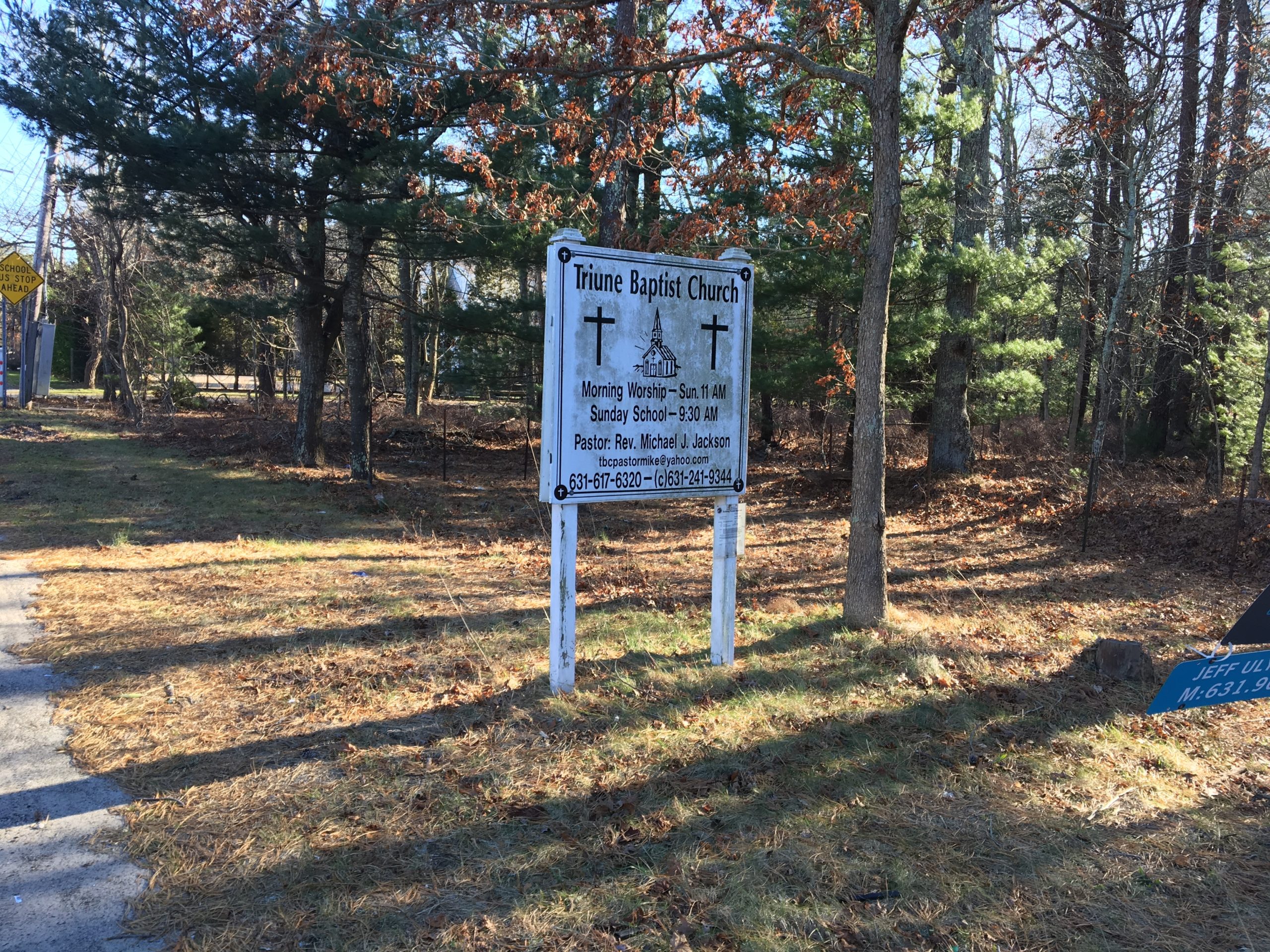 East Hampton Town has begun planning to develop affordable housing at the former Triune Baptist Church property, though there are several hurdles to achieving the number of units the town had hoped for when it purchased the land and a neighboring property in 2019.