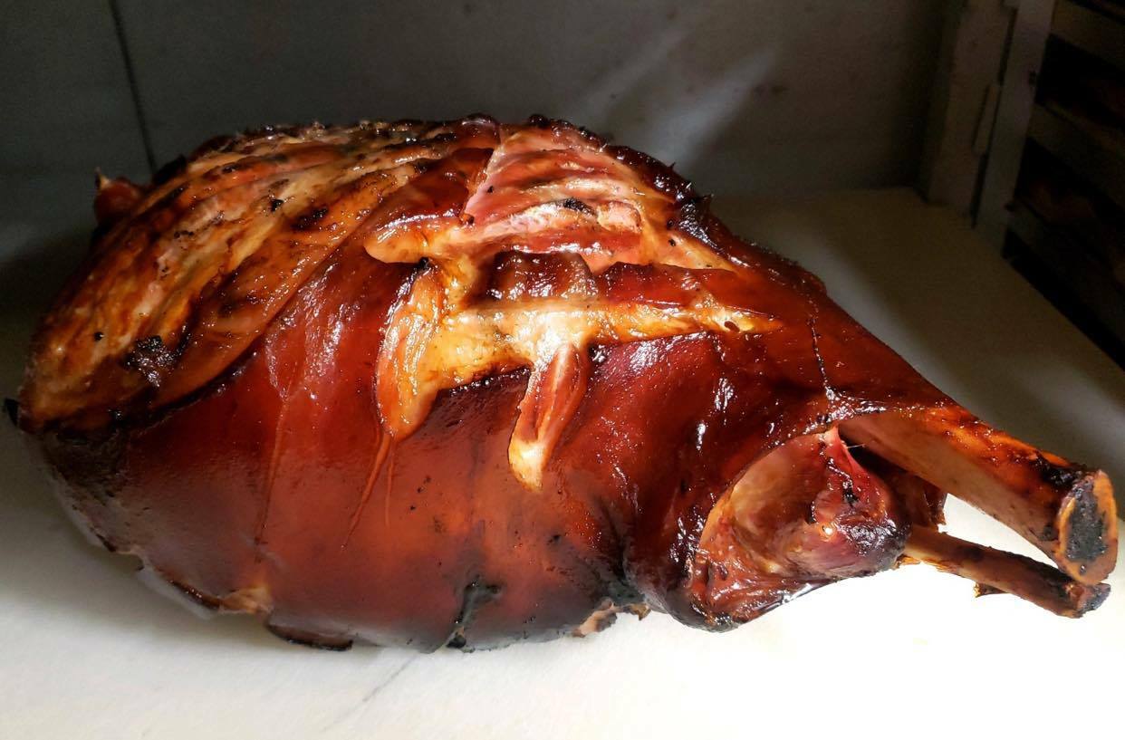 Townline BBQ is smoking hams to take home for the holidays.