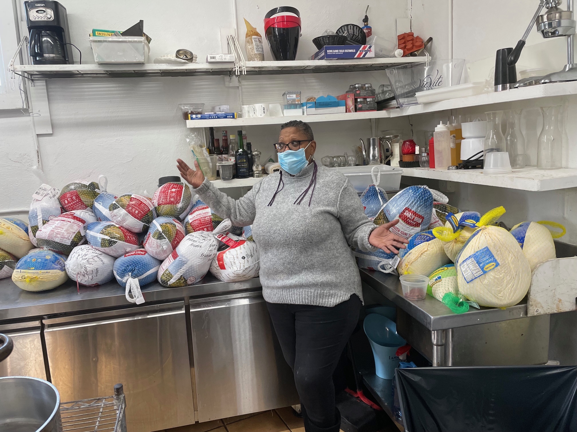 Southampton resident Denise Smith-Meacham organized a free Thanksgiving dinner for those in need, and delivery to those who are home bound. With help from volunteers, the dinner was prepared at the Southampton United Methodist Church.