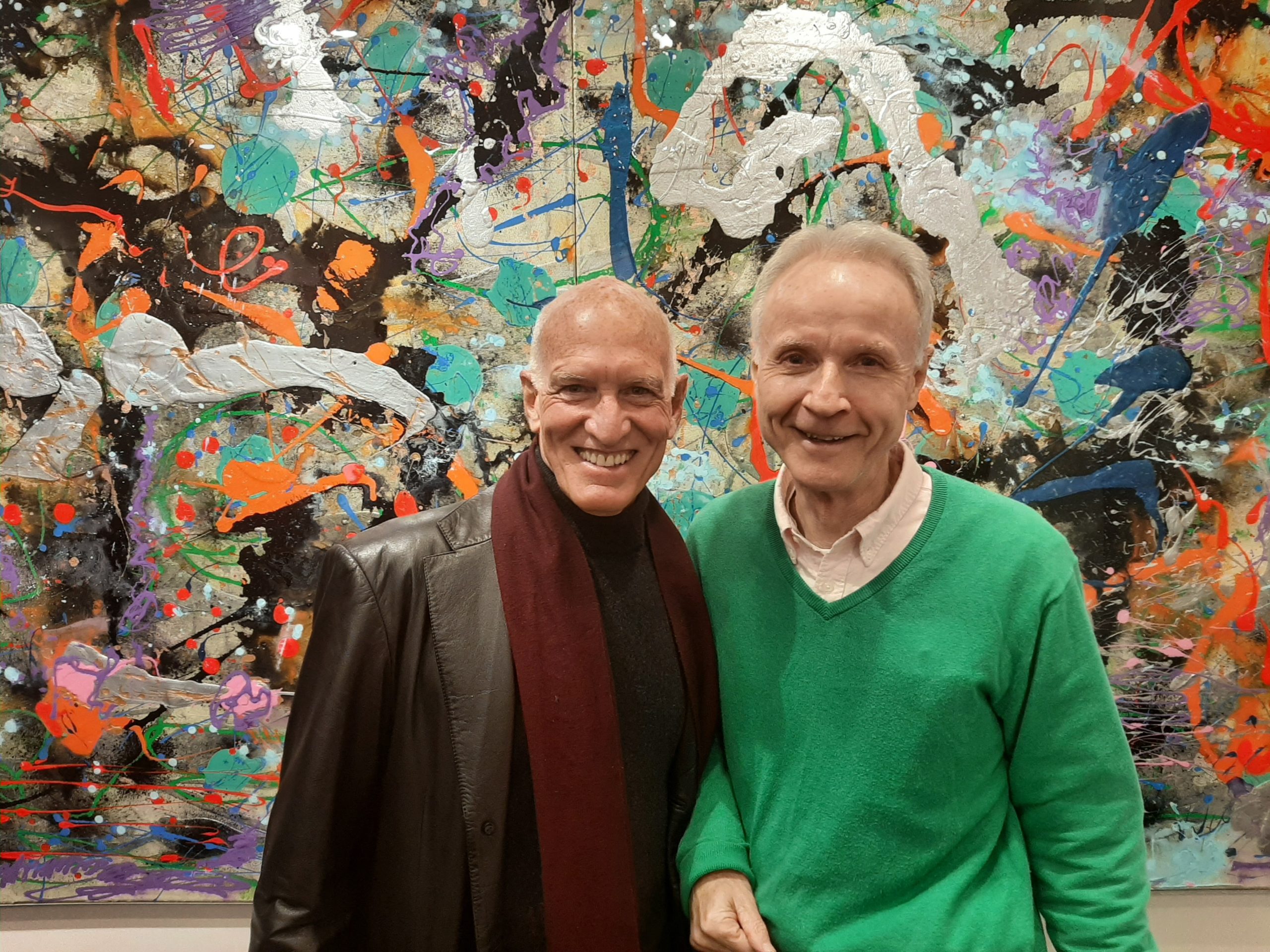 Jonathan Nash Glynn and Colm Rowan in front of Glynn's painting, 