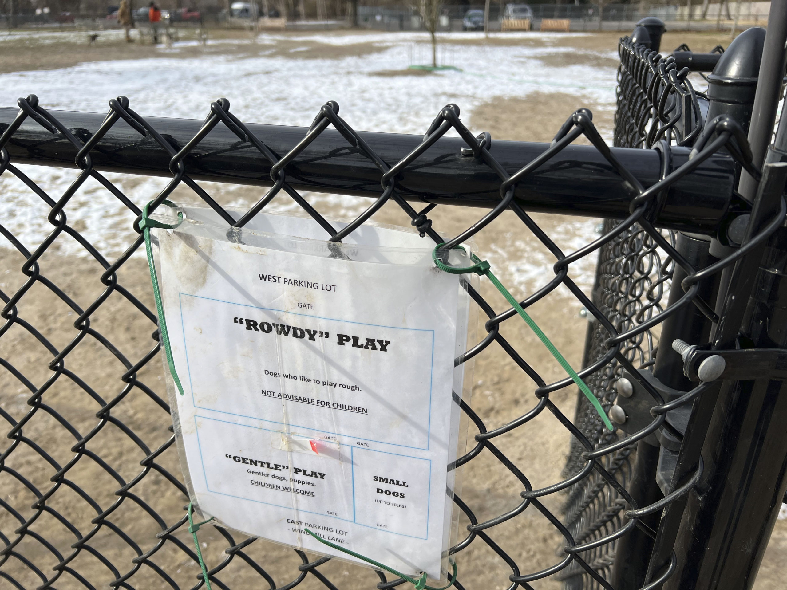 The Southampton Village Dog Park is divided into 3 separate areas: 