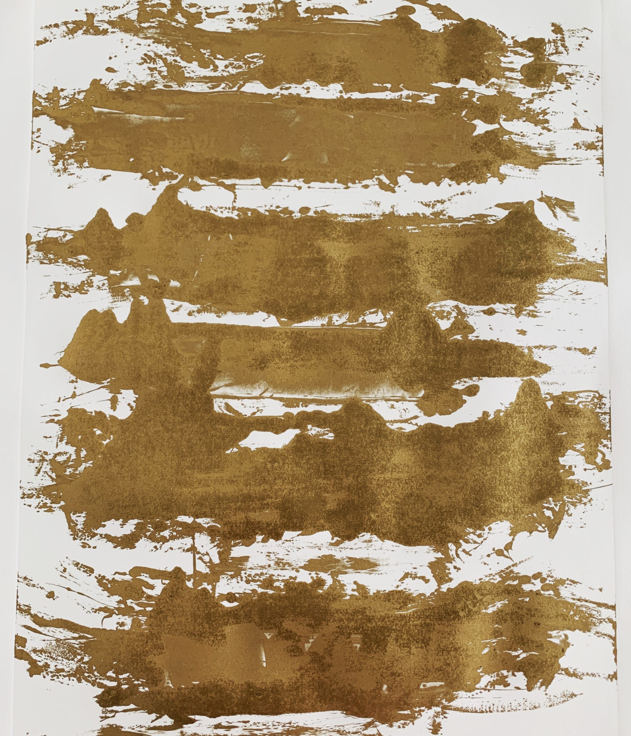 Pamela Dove “Horizontal Gold,” 2021. Oil on paper.
